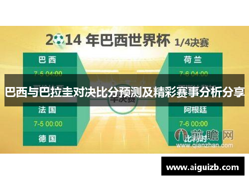 巴西与巴拉圭对决比分预测及精彩赛事分析分享